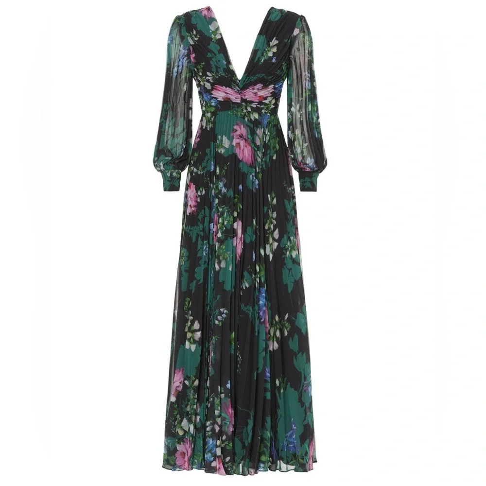 Badgley Mischka Pleated Gown, 8 - Picture 3 of 16